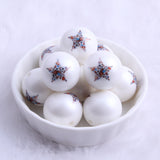 20mm Acrylic Flag Star Matte Pearl Beads Jewelry Making Chunky Necklace
