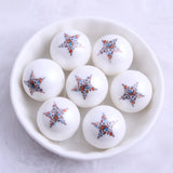 20mm Acrylic Flag Star Matte Pearl Beads Jewelry Making Chunky Necklace