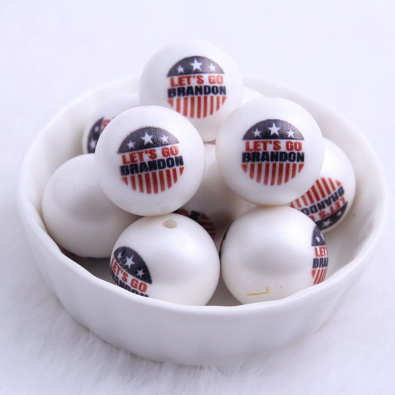 20mm Acrylic Matte Pearl Flag Beads for Jewelry Making Chunky Necklace