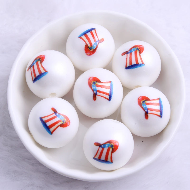 20mm 100pcs Acrylic Matte Pearl Flag Beads for Jewelry Making