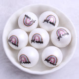 20mm 100pcs Acrylic Matte Pearl Printed Beads for Jewelry Making