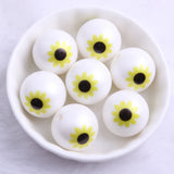20mm Acrylic Matte Pearl Sunflower Beads for Jewelry Making Chunky Necklace