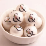20mm Acrylic Pearl Alphabet Letters Beads for Girls Necklace Jewelry