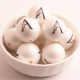 20mm Acrylic Pearl Alphabet Letters Beads for Girls Necklace Jewelry