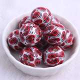 20mm Acrylic Pearl Print Beads - 100pcs Chunky Halloween Necklace