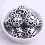 20mm 100pcs Pearl Print Beads for Jewelry Making Chunky Halloween Necklace
