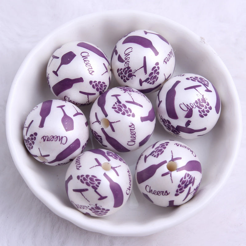 20mm Acrylic Pearl Print Beads for Jewelry Making Chunky Halloween Necklace