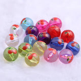 20mm Printed Fruit Beads for Jewelry Making Chunky Necklace