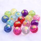 20mm Printed Fruit Beads for Jewelry Making Chunky Necklace