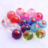 20mm Printed Fruit Beads for Jewelry Making Chunky Necklace