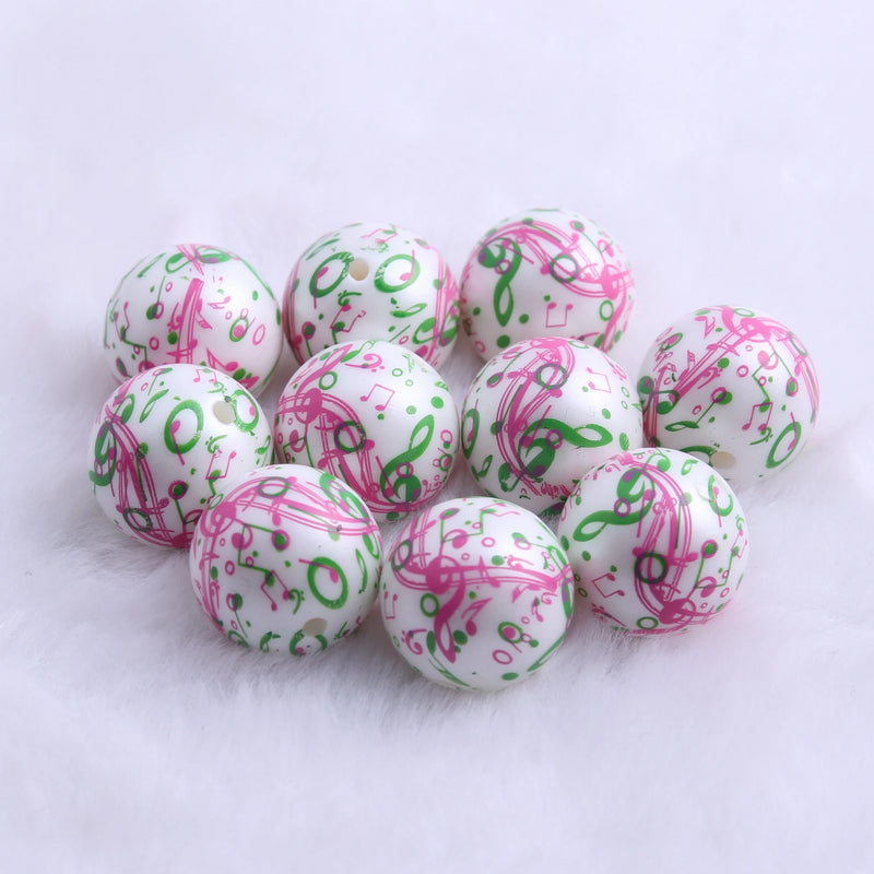 20mm Acrylic Musical Notes Matte Pearl Beads for Jewelry Making Chunky Necklace