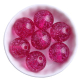 20mm 100pcs Colorful Mix Resin Acrylic Glitter Beads For Jewelry Making