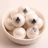 Acrylic Matte Pearl Print Bee Beads for Chunky Girls Necklace