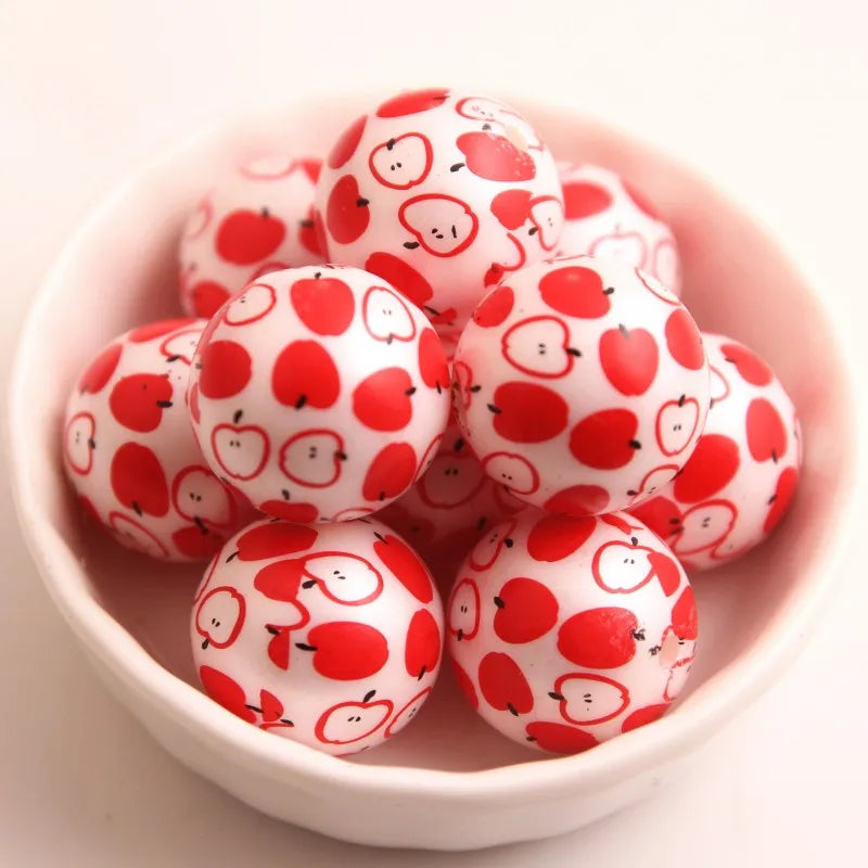 20mm Acrylic Matte Pearl Fruit Beads for Chunky Girls Necklace