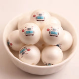 20mm Acrylic Matte Pearl School Bus Beads for Chunky Girls Necklace Jewelry