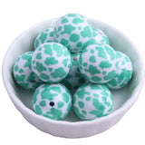20mm Mint Green Acrylic Cow Beads for Jewelry Making