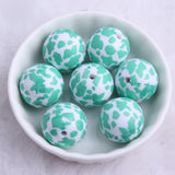 20mm Mint Green Acrylic Cow Beads for Jewelry Making
