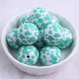 20mm Mint Green Acrylic Cow Beads for Jewelry Making