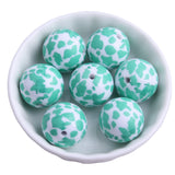 20mm Mint Green Acrylic Cow Beads for Jewelry Making