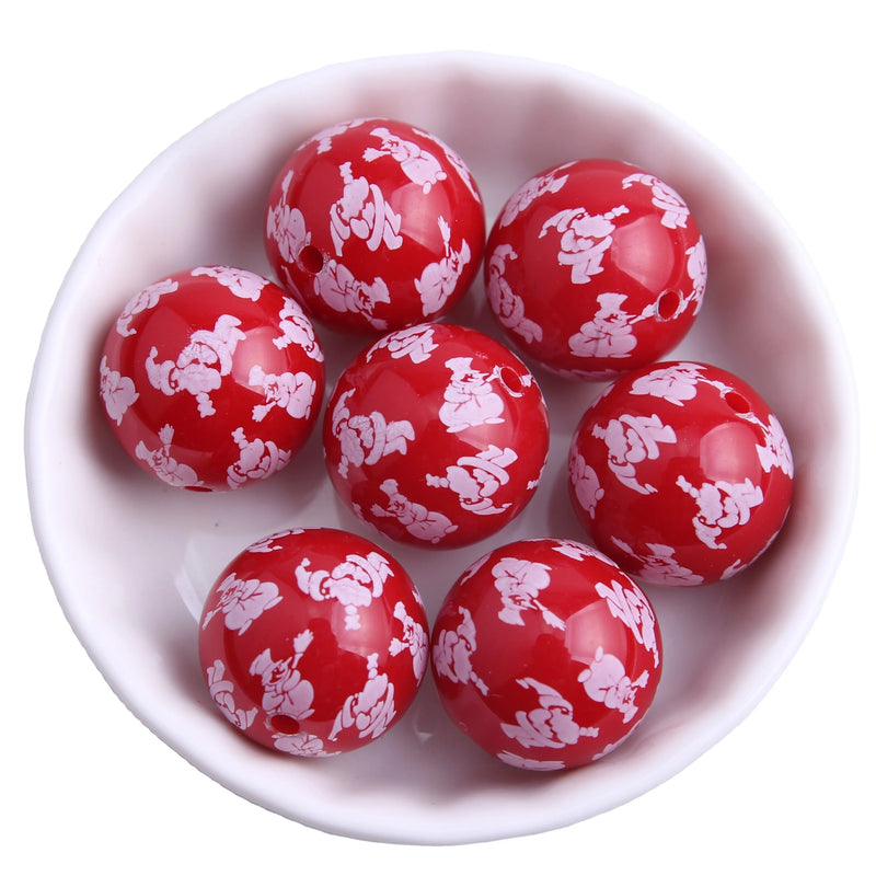 20mm Red Christmas Acrylic Beads for Jewelry Making Chunky Necklace