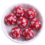 20mm Red Christmas Acrylic Beads for Jewelry Making Chunky Necklace