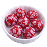 20mm Red Christmas Acrylic Beads for Jewelry Making Chunky Necklace