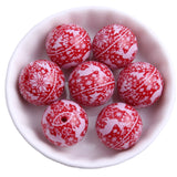 20mm 100pcs Red Christmas Acrylic Beads for Jewelry Making Chunky Necklace
