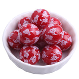 20mm Red Christmas Acrylic Beads for Jewelry Making Chunky Necklace