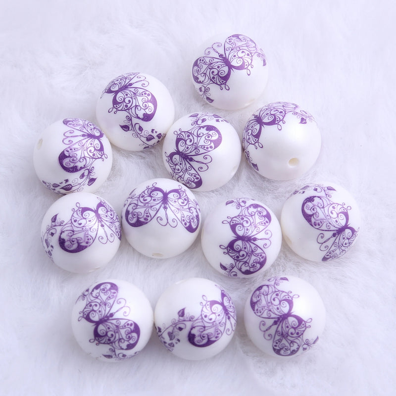 20mm 100pcs Matte Pearl Butterfly Beads for Jewelry Making