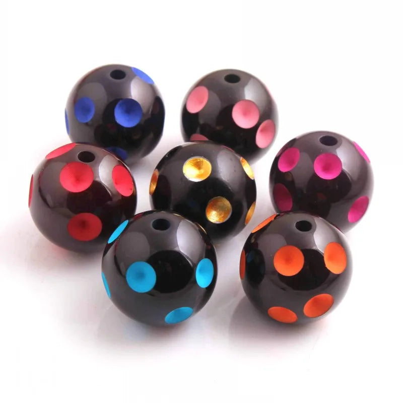20mm 100pcs Rainbow Chunky Polka Dot Beads Jewelry Making