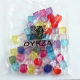20mm Clear Acrylic Square Ice Cube Beads 100pcs