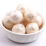 20mm Chunky Acrylic Pearl Print Lace Beads for Girls Necklace 100pcs