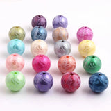 20mm Chunky Acrylic Pearl Print Lace Beads for Girls Necklace 100pcs