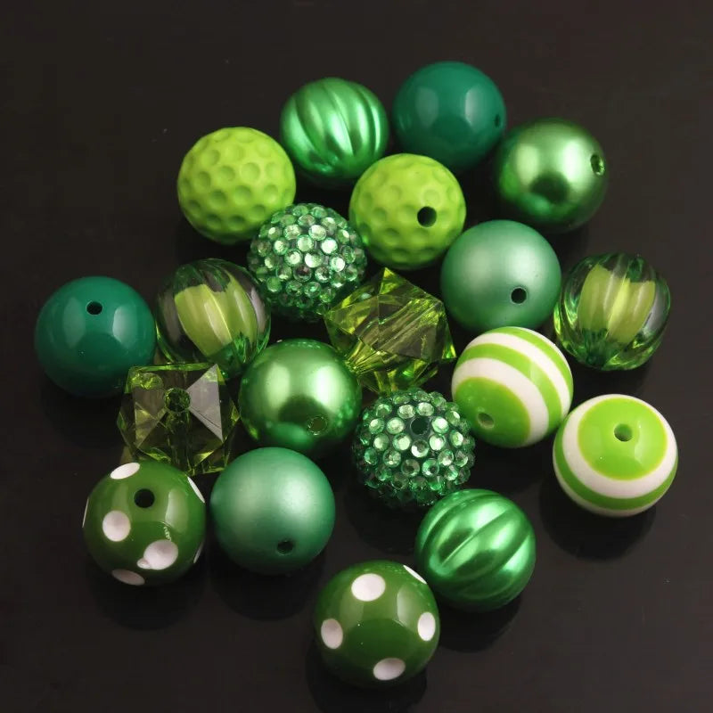 20mm Mixed Style Acrylic Chunky Beads 50pcs Lot Bubblegum Necklace Jewelry