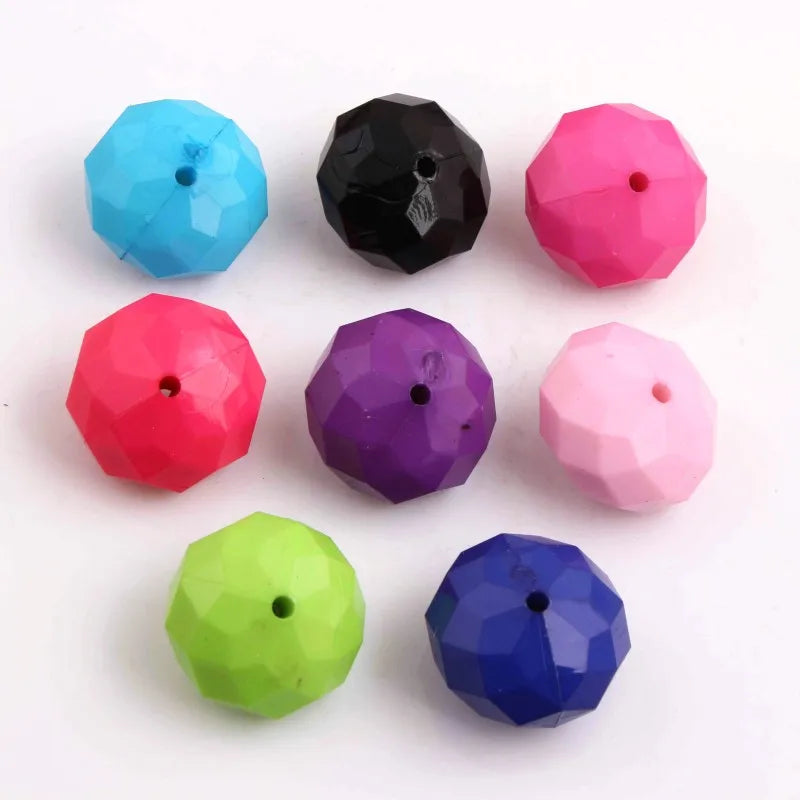 Colorful Acrylic Solid Rondelles Beads for Chunky Necklace Jewelry Making