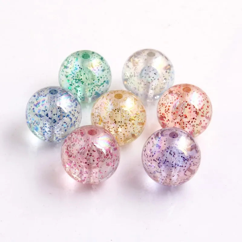 Shinny Glitter Beads for Chunky Jewelry Necklace 10mm 12mm 16mm 20mm
