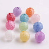 100pcs Colorful Acrylic Disco Round Lace Print Beads for Girls Necklace