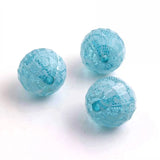 100pcs Colorful Acrylic Disco Round Lace Print Beads for Girls Necklace