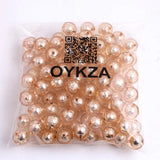 20MM Chunky Acrylic Silver Foil Beads 100pcs