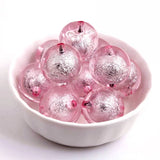 20MM Chunky Acrylic Silver Foil Beads 100pcs