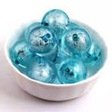 20MM Chunky Acrylic Silver Foil Beads 100pcs