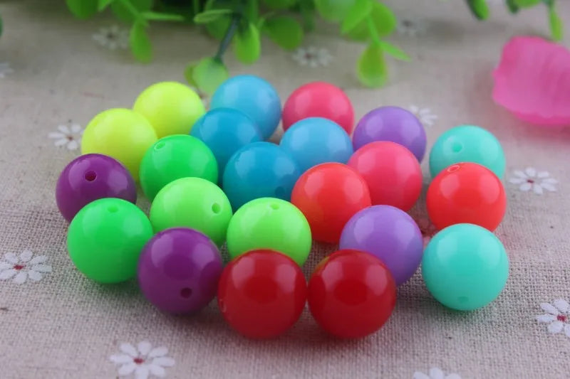 Neon Bubble Beads for Baby Girls Necklace Making 6-20mm
