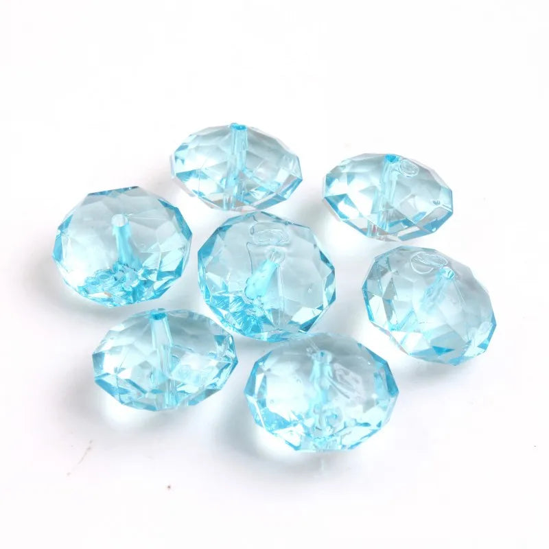 Chunky Clear Transparent Rondelles Beads for Jewelry Making