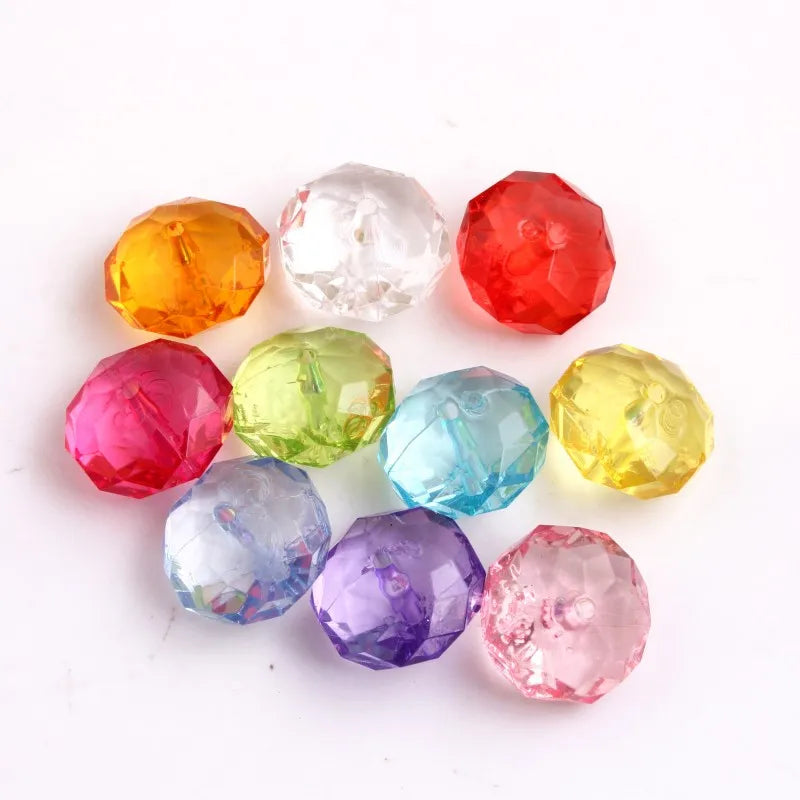 Chunky Clear Transparent Rondelles Beads for Jewelry Making