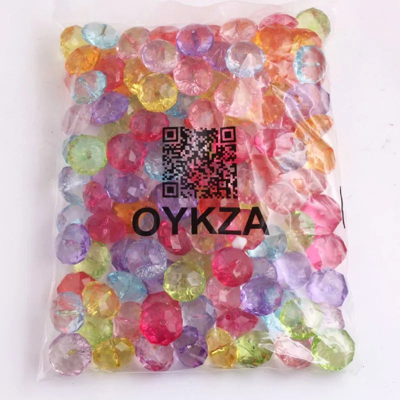 Chunky Clear Transparent Rondelles Beads for Jewelry Making
