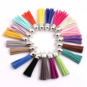 Colorful Silver Top Korea Wax Cord Tassel 100pcs