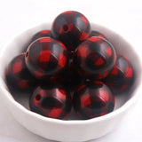 20mm Acrylic Solid Print Plaid Beads for Girls Necklace Jewelry