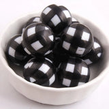 20mm Acrylic Solid Print Plaid Beads for Girls Necklace Jewelry