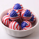 20mm 100pcs Acrylic Flag Beads for Girls Necklace Jewelry