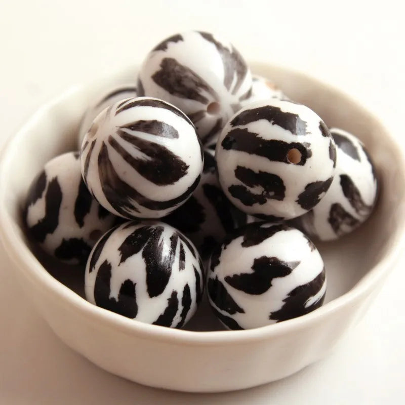 Acrylic Leopard Beads for Girls Necklace Jewelry